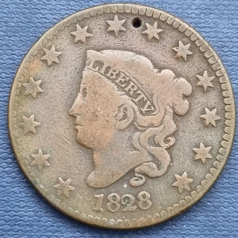 1828 Coronet Head Large Cent 1c Circulated #56180 Cover