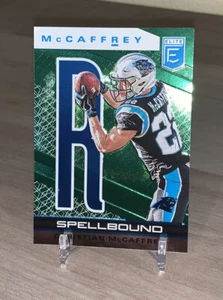 CHRISTIAN MCCAFFREY SPELLBOUND GREEN "R" PANTHER 2020 DONRUSS ELITE HOLOFOIL - Foto 1 di 2