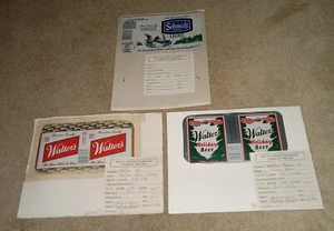 80's Vintage Walter's Schmidt Beer Aluminum Can Manufacturing Color Proof Cards - Picture 1 of 4