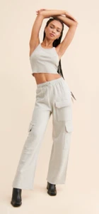 AGOLDE Women's XS Gray Ramsey Wide Leg Sweatpants Cargo Pockets - Picture 1 of 11
