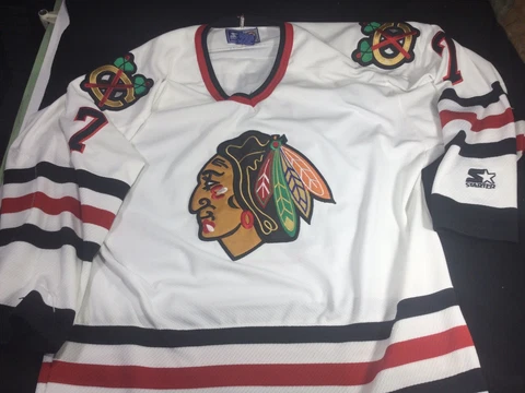 Starter Chris Chelios Chicago Blackhawks Jersey Sz Large #7 Cover