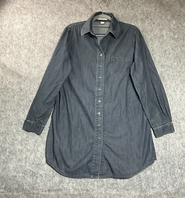 Coldwater Creek Dress Womens Medium Blue Denim Shirt Dress Capsule Minimal - Image 1 of 4