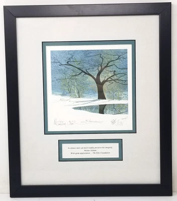 P. Buckley Musgo Silêncio Inverno Lagoa Árvore Neve 2004 Assinado Moldura Fosco - Imagem 1 de 4