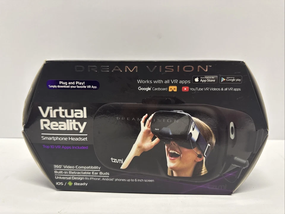 Juego de cabezales de realidad virtual para teléfono inteligente TZUMI con todas las aplicaciones de realidad virtual nueva caja abierta FUNCIONA Foto 1 de 4
