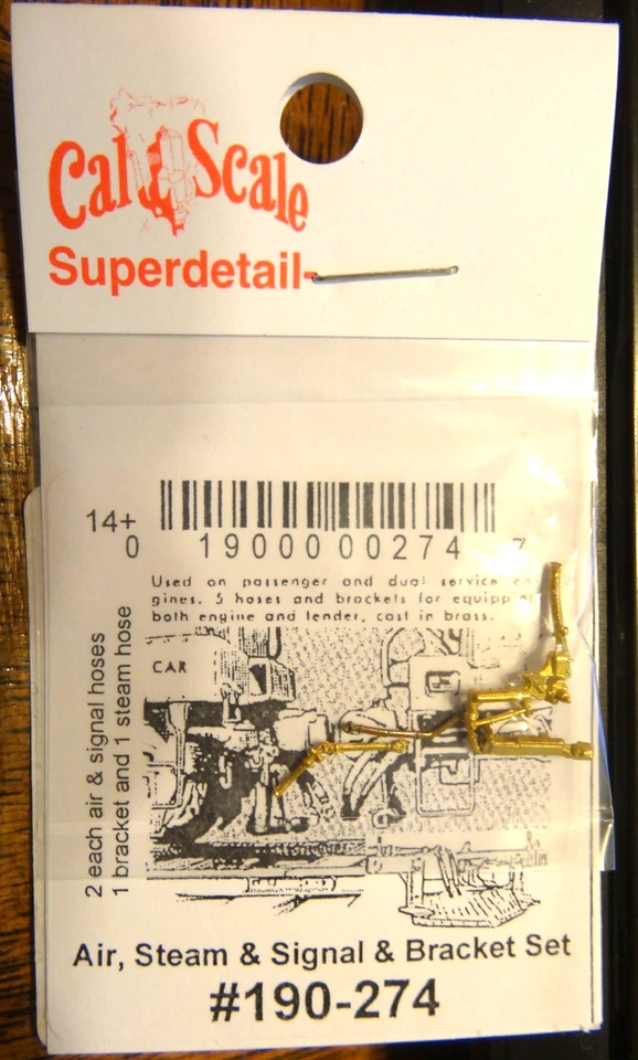 Cal-Scale #274 Pasajero Aire, Señal, Líneas de Vapor -- Loco & Tender - Latón Foto 1 de 1
