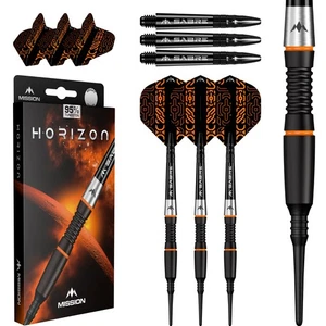 Mission | Horizon Soft Tip Darts | 95% Tungsten | Black PVD & Orange | 19g - Picture 1 of 7