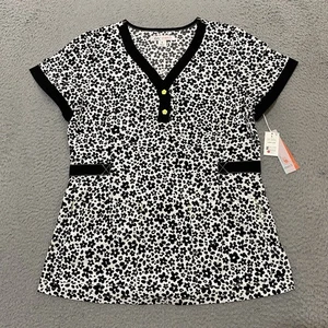 Blusa Médica Koi Para Mujer S Negra Blanca Floral Campo Elastizada Noral 392PR NUEVA - Imagen 1 de 14