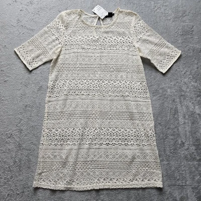 H&M Dress M Ivory Lace Boho Romantic Beachy Knee Length New READ MISSING LINING - Image 1 of 4