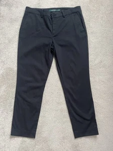 Ralph Lauren Womens Chino Black Smart Trousers W32β Cotton Blend - Picture 1 of 7