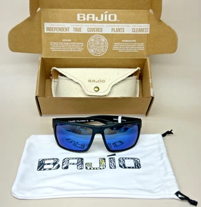 BAJIO Sunglasses STILTSVILLE Black XL Frame Blue Glass Lens NEW Warranty - Picture 1 of 9