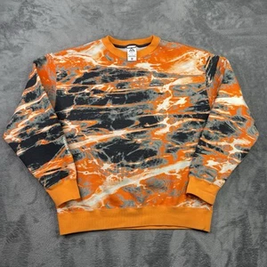 Nike ACG Sweatshirt Men Medium Fleece Crewneck Warm AOP Orange Pullover Abstract - Picture 1 of 16