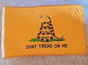 Vintage Cotton Flag "Don't Tread On Me Snake" Annin, Made In USA 3X5 - Picture 1 of 19