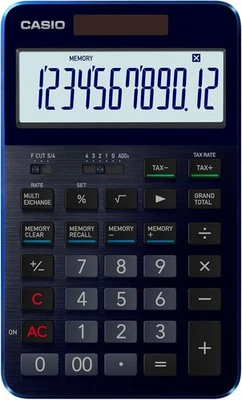 S100X-BU Premium Calculator, Just Type Navy Blue Made in Japan, Brand"New" - Image 1 of 3