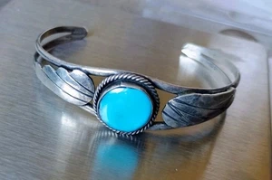 Türkis Vintage Südwest Indianer Sterlingsilber Armreif Armband - Bild 1 von 5