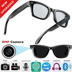 Chat-GPT AI Smart Glasses 8MP HD Video Recording Translation Bluetooth Earphone - Picture 1 of 39