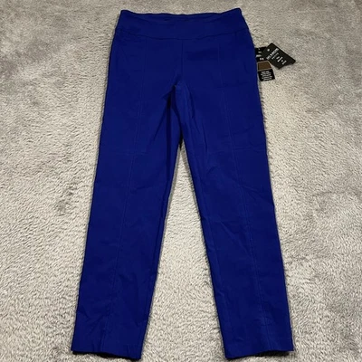 Zac & Rachel Pull On Dress Pants Women's 10P Petite 30x28 Blue Elastic Waist - Image 1 of 4