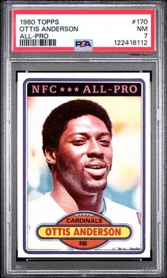 1980 Topps Football - Ottis Anderson #170 (RC) PSA 7 - Image 1 of 2