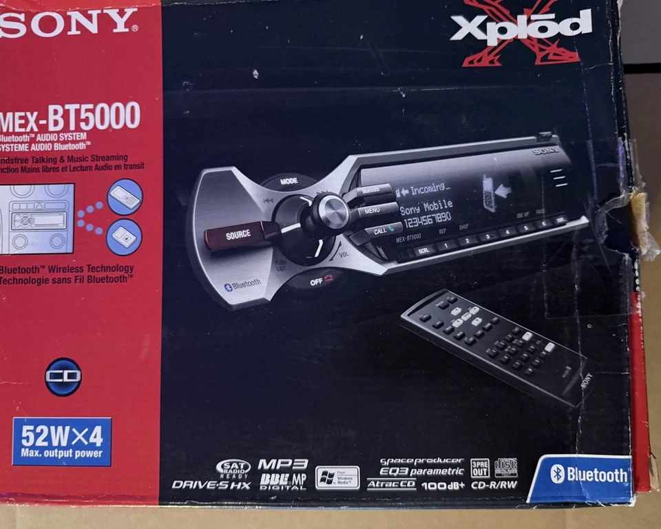 Sistema de audio estéreo Sony MEX-BT5000 Bluetooth con control remoto Foto 1 de 4