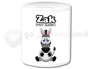 Caja de dinero de cerámica personalizada - diseño de cebra - Imagen 1 de 1