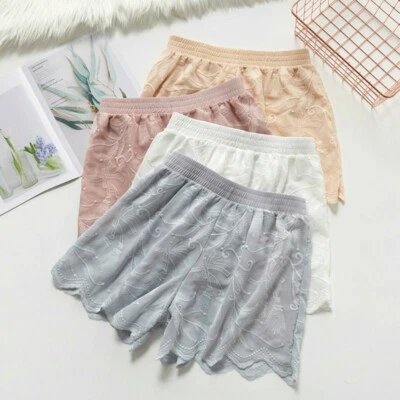 Damen Spitze Netz Stickerei Höschen Unterhose Shorts Schlafanzug Gummibund Weich - Bild 1 von 4