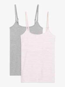 John Lewis Isla Stripe Nursing Cami Vest Camisole Pack of 2 LARGE - BNWT £25 - Picture 1 of 11