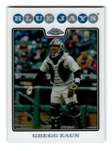 2008 Topps Chrome Gregg Zaun Refractor #189 Toronto Blue Jays