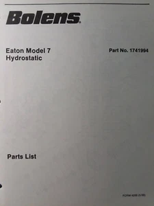 Bolens FMC Husky Lawn Tractor Eaton 7 Hydrostatic Transmission Parts Manual - Picture 1 of 1