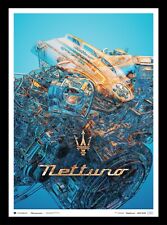 Maserati Nettuno Engine M20 Cutaway Art Print Poster Ltd Ed 1000