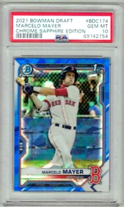 MARCELO MAYER 2021 Bowman Draft Chrome Sapphire #BDC-174 PSA 10 GEM MINT 1st RC! - Picture 1 of 2