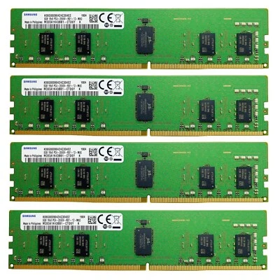 Samsung 32GB 4X8GB DDR4 2666MHz PC4-21300 ECC Registered Server RDIMM Memory Ram - Image 1 of 4