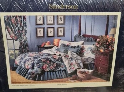 VTG Sanderson Luxury 200 Percale King Complete 4Pc Stapleton NOS Cottagecore Bow - Image 1 of 2