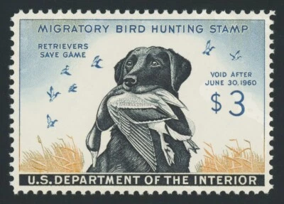 #RW26, $3.00 Labrador Retriever, XF/S-OG-NH, 2016 PSE (graded 95, nh), SMQ $275 - Image 1 of 2