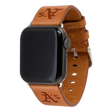 Oakland Athletics Premium Leather Apple Compatible Watch Band Cover