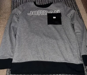 Jordan Unique Pullover Sweater Boys XL Black Nike Air Jumpman double sided - Picture 1 of 7