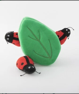 *NEW* Zippy Paws 🐞🐞🐞 Ladybugs in Leaf 🍃 Burrow Toy For Dogs - Image 1 of 4