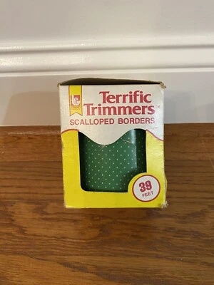 Trend Terrific Trimmers Border (39 Feet) Green With White Dots Vintage New T-851 - Image 1 of 2