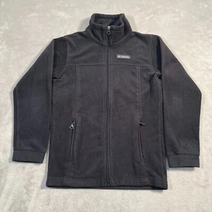 Columbia Sweater Kids Youth Medium Dark Gray Black Full Zip Sportswear Fleece - Picture 1 of 15