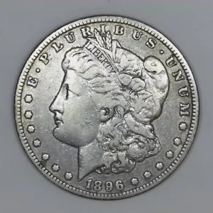 ~VINTAGE AMERICAN SILVER~ 1896-O Morgan Dollar 90% Silver US Coin VF e251 - Foto 1 di 2