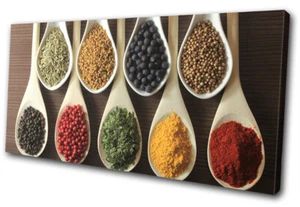 Spices Indian Herbs Cooking Food Kitchen SINGLE CANVAS WALL ART Picture Print - Picture 1 of 1