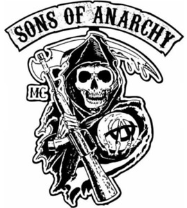 SOA Aufkleber 23x20cm Sons of Anarchy Samcro Biker Skull MC Oldschool Sticker V2