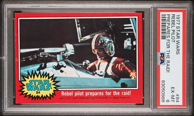 PSA 6 1977 Topps Star Wars #84 Rebel pilot prepares for the raid! Pop14 - Image 1 of 2