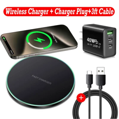 Cargador inalámbrico 55W Power Wave almohadilla de carga rápida para iPhone Samsung Google Foto 1 de 4