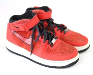 Nike Women s Air Force one 07 Mid Suede Red Black White 807448-600 Size 9 - Picture 1 of 11