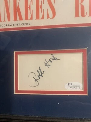 1950 RALPH HOUK Yankees Vintage Signed Index Card JSA Auth. With 1961 WS - Image 1 of 3