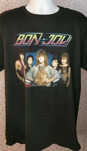 Bon Jovi '84 Tour Band Tee with Back Print, Gildan Softstyle Men's Size Tee - Picture 1 of 3