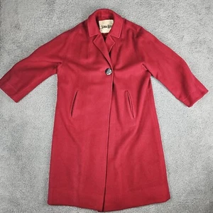 Abrigo largo vintage de cachemir rojo para mujer Neiman Marcus  - Imagen 1 de 15