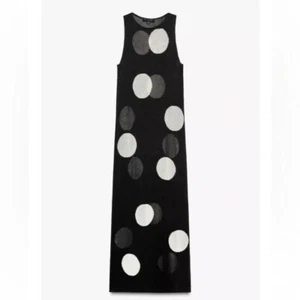 ZARA DOTTED KNIT MAXI DRESS - Picture 1 of 5