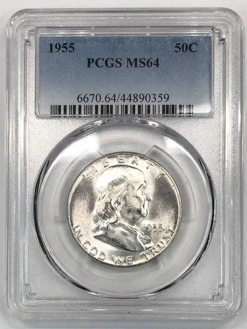 1955 P Franklin Half Dollar PCGS MS-64 Cover