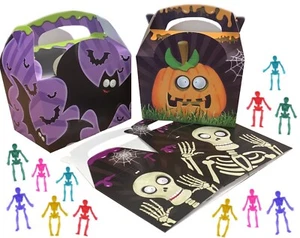 12 Halloween gruselige Zaubersprüche Trick or Leckerbissen Spaß Party Geschenk Essen Boxen & SKELETTE - Bild 1 von 4