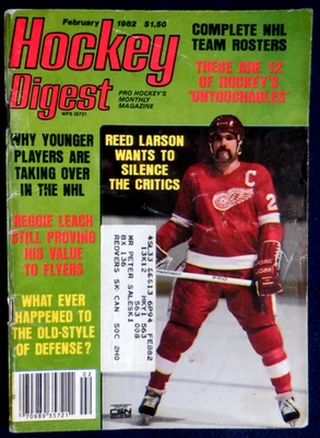 Hockey Digest Feb. 1982, Larsson, Leach, Gretzky, MacLeish, Laperriere, Salming - Image 1 of 4